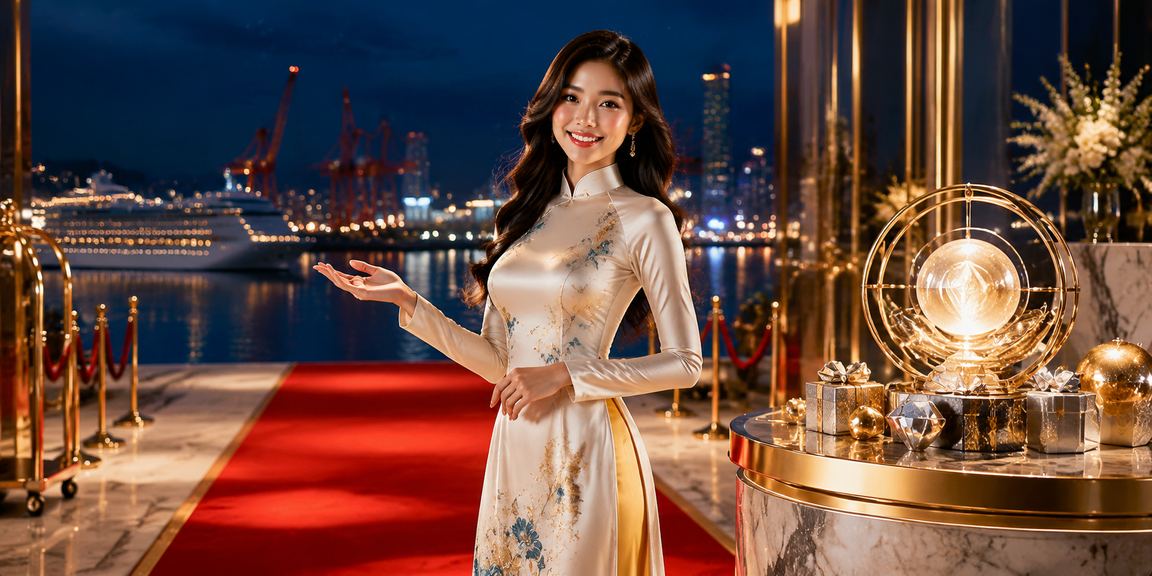 Người phụ nữ mặc áo dài tại Hải Phòng xem khuyến mãi casino trên điện thoại